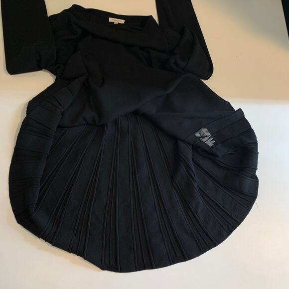 Lafayette 148 Top Womens M Black Pleated Swing Back Long Sleeve Tunic Blouses - Picture 11 of 13